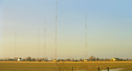 [Former CKLW antenna farm, circa February, 1998]