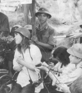 Vietnam War - What part did Jane Fonda Play? Jane Fonda looking admiringly at an NVA gun crew