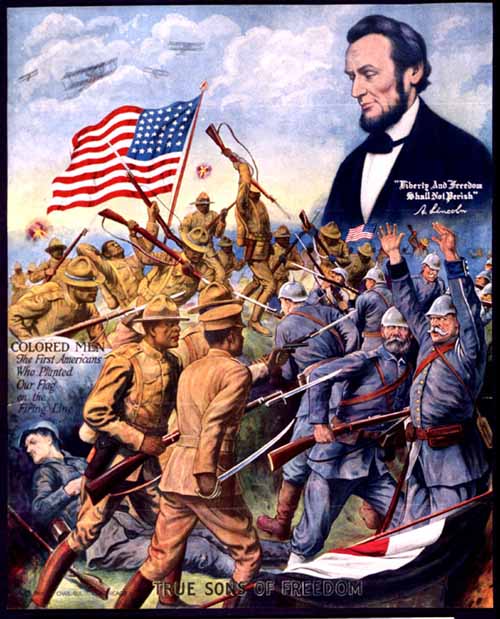 Buffalo Soldiers - A Chronology of African American Military Service From World War I through World War II, President Abraham Lincoln Poster