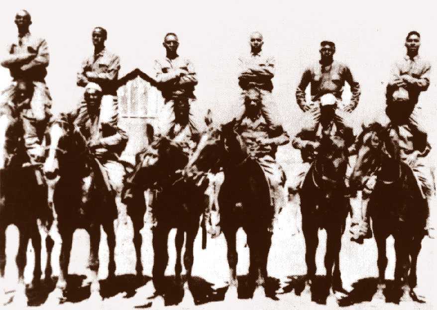 These Buffalo Soldier display their riding prowess with a drill known as "Roman Riding." The 9th and 10th Cavalry worked hard at equestrian demonstrations and were favorites of reviews at most posts where they performed.