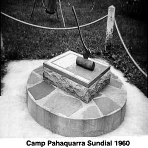Camp Pahaquarra Sundial 1960