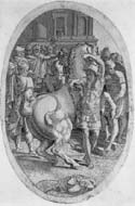 Alexander Mastering Bucephalus by Leacuteon Davent c 