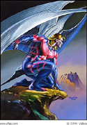 The X-Men superhero Archangel pained by Boris Vallejo 