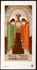 Communion card briecce panis angelorumi Behold the bread of angels