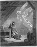 Gustav Dore annunciation a ighostlyi angel