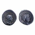 Silver denarius of CleopatraVII and Mark Antony  BC