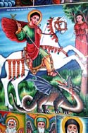 Ethiopian Saint George mural Lake Tana Ethiopia
