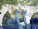 St Petersburgh The famous gryphons from the famous suspension foot-bridge across the Griboedov canal