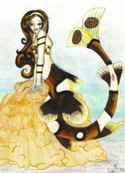 Polka-Dotted Grunt Mermaid by Lauren Medusa Tregenza 