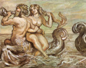 Nymph with Triton after Rubens by Giorgio De Chirico 