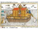 Noah's Ark from a  German bible note the Mermaid with the mirror