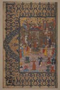 The Court of Bilqis from a Safavid c manuscript of the Shahnama