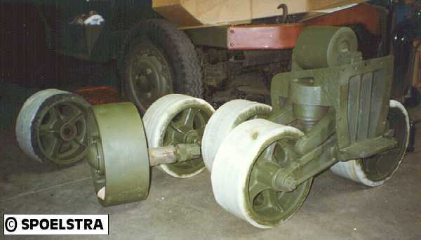 Road wheels and suspension unit