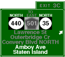 Exit list for the Middlesex Freeway - NJ 440MFExitsSBExit3C 