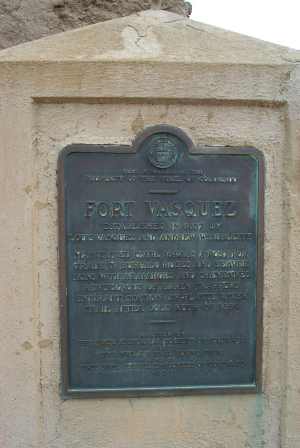 Fort Vasquez Plaque