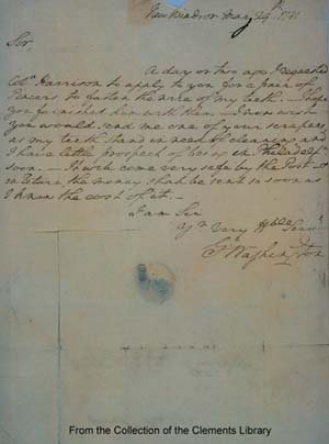 Image of letter (May 29, 1781). Click for larger view.