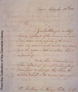 Image of a letter (Sept. 29, 1780). Click for larger view.