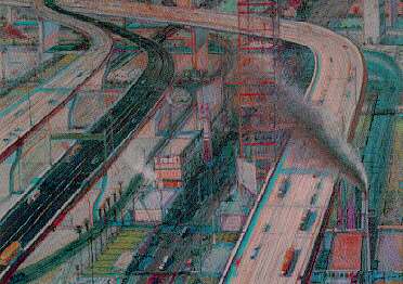 Freeways - 1978 painting by Wayne Thiebaud.