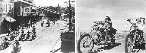 The Wild One, 1954 (left); Easy Rider, 1969 (right)