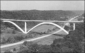 The Natchez Trace Parkway Concrete Segmental Double-Arch Bridge.