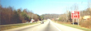 Northbound I-75 in Tennessee, near Vasper