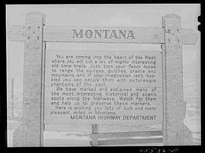Montana Welcome Sign - 1942