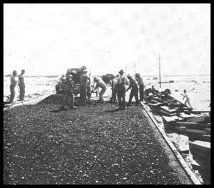 Laying pavement on Sand Hills road, 1926.