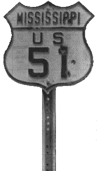 [Old Style Mississippi US 51 Shield ]
