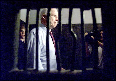 Vietnam War - Senator John McCain of Arizona Biography - Senator John McCain and his son Jack paid a visit in April 2000 to what remains of the Hanoi Hilton. "It's always interesting for me to be back here and show my son the place where I lived for a long time," he said.