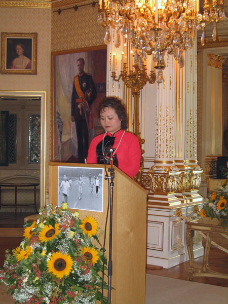 Vietnam War - Kim Phuc Phan Thi delivers the speech during the "International Day for the peace" in Luxemburg.