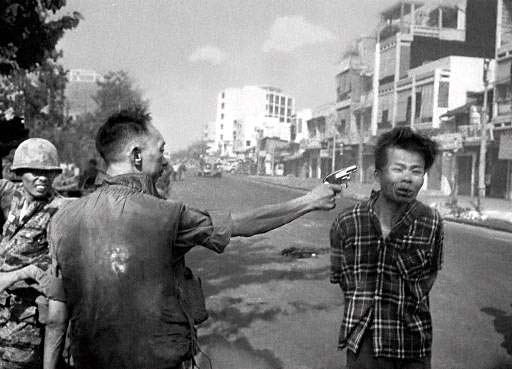Vietnam War - Officer shoots man (An execution of a Vietcong prisoner) February 1, 1968