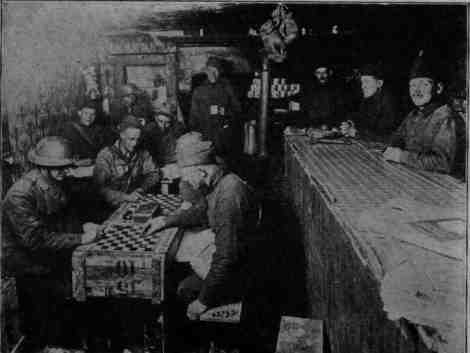 Doughboys at YMCA canteen behind the lines in France