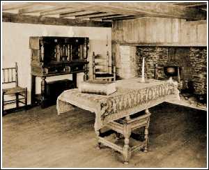 Rooms like this colonial kitchen, authentic in every detail are preserved in the American Wing of New York's Metropolitan Museum of Art. Here, thousands of visitors annually glimpse a way of life long past